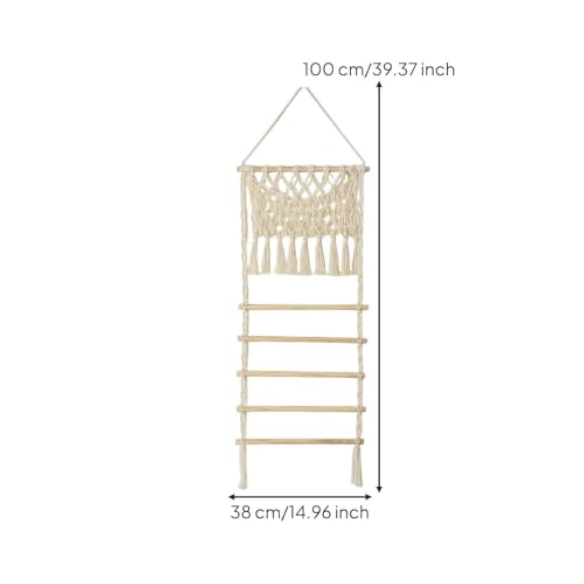 Macrame Wall Hanging with Pocket Decorative Woven Wall Pocket