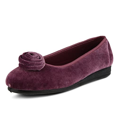 Spring Step Women's Roseloud Ballet Flat Shoes for Women | Memory Foam Comfort, Machine Washable, Flexible Rubber Sole, 3/4