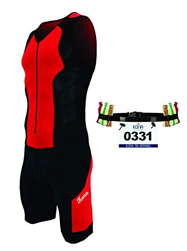 Kona II Men’s Triathlon Suit - Sleeveless Speedsuit Skinsuit Trisuit with Storage Pocket