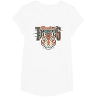 Stranger Things Hawkins Tigers Scratch Camiseta, Niñas, Blanco, L