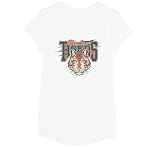 Stranger Things Hawkins Tigers Scratch Camiseta, Niñas, Blanco, L