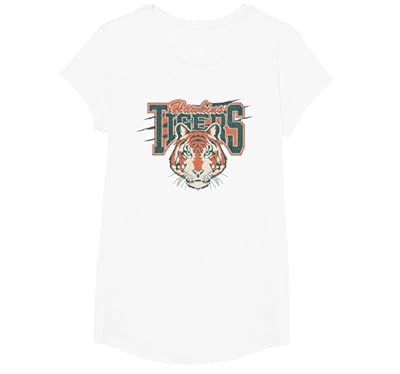 Stranger Things Hawkins Tigers Scratch Camiseta, Niñas, Blanco, L | Ya disponible en tu tienda friki favorita! En mundofriki.es!