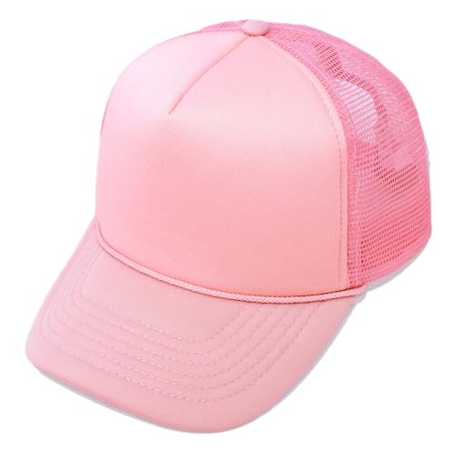 Image of Trucker Hat Mesh Cap Solid Colors Lightweight with Adjustable Strap Small Braid