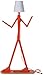 HROOME Cool Creative Floor Lamps Wood Tall Decorative Corner Reading Standing Swing Arm Light for Living Room Bedroom Office Farmhouse Kids Gift Idea- with LED Bulb (Oran Orange)