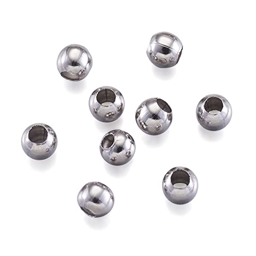 Craftdady 1000pcs 4mm Metal Spacer Beads 304 Stainless Steel Round Rondelle Bulk Beads for Bracelet Necklace Jewellery Making Crafting with 1.5mm Hole - Image 2