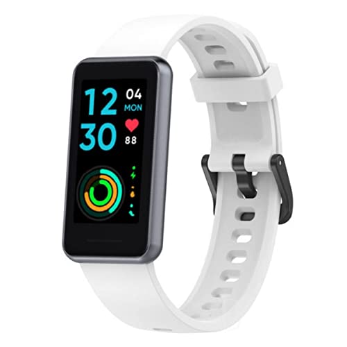 Meyaar Soft Silicon Strap Band Only Compatible With realme Band 2 (Not For Any other Brand Watch) : (Tracker Not Included) (Strap Only) (White)