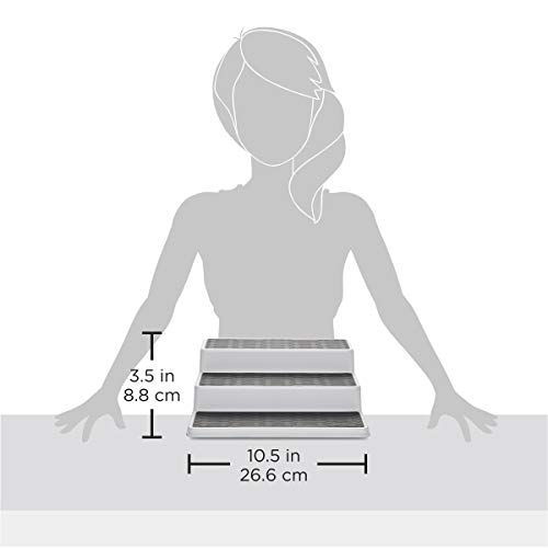 Copco Non-Skid 3-Tier Spice Pantry Kitchen Cabinet Organizer, 10-Inch, Gray, 2 Count #TOP6