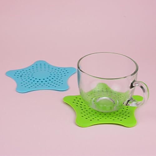 MAJHAMA Drain Hair Catcher 3 Pack - Star Shaped Silicone Drain Cover with Strong Suction Cups - Kitchen Bathroom Shower - Prevents Clogs - 5.9 Inch (Pink, Red, White, Green, Blue, Black) — view 7