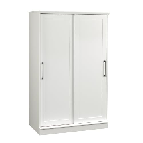Sauder Homeplus Wardrobe Cabinet with Sliding Doors, White Finish
