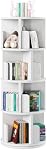 oneinmil Rotating Bookshelf, 360° Rotating Bookcase for Small Space, Corner Bookcase for Bedroom, Living Room, Study Room, 4 Tier, White