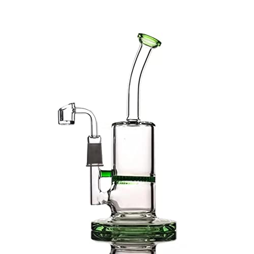 xlbong Green Glass Water Tubes Bong Dab Rig 8"Tall 5mm Thick Bowl Banger Quartz Honeycomb Perc Bongs Heady Mini Pipe Wax Oil Platforms Bubbler small