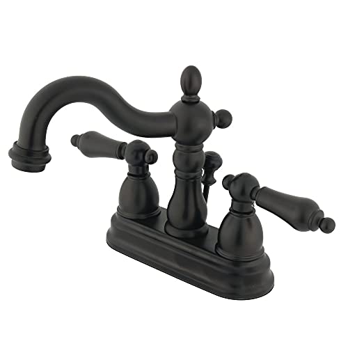 Kingston Brass KB1605AL Heritage 4-Inch Centerset Lavatory Faucet with Metal Lever Handle, Oil Rubbed Bronze