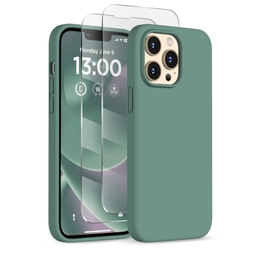 Évitez les bris d'écran : coque iPhone 13 Pro antichoc vert pin avec 2 verres trempés