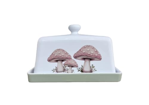 Mushroom Butter Dish with Lid - XL Large Covered Butter