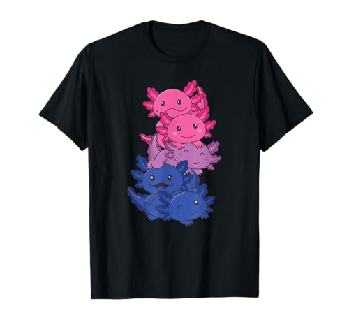 Bisexuell Flagge Pride Monat LGBTQ Bi Axolotl T-Shirt