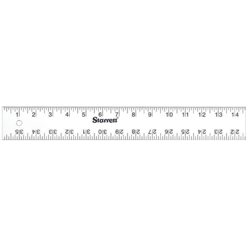 Starrett Straight Edge Aluminum Rule - Ideal for Schools, Shops, Metal Workers and Wood Workers - 36
