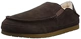 Amazon Brand - 206 Collective Men's Bower Collapsible Back Shearling Moccasin Slipper, Chocolate Suede, 15 D US