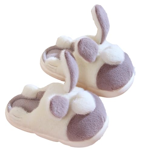 Epsion Women's Cute Long Ear Bunny Cotton Slippers Plush Fuzzy Anti Slip Thick Sole House Shoes