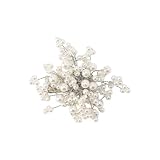 [コムサイズム] プラスチックパール フラワーブローチ 12-83AM01-205 シルバー F