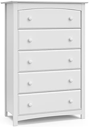 Storkcraft Kenton 5 Drawer Dresser, White