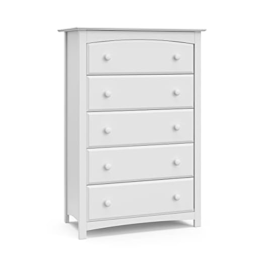 Storkcraft Kenton 5 Drawer Dresser (White) – Dresser for Kids Bedroom, Nursery Dresser Organizer, Chest of Drawers for Bedroom with 5 Drawers, Universal Design for Children’s Bedroom