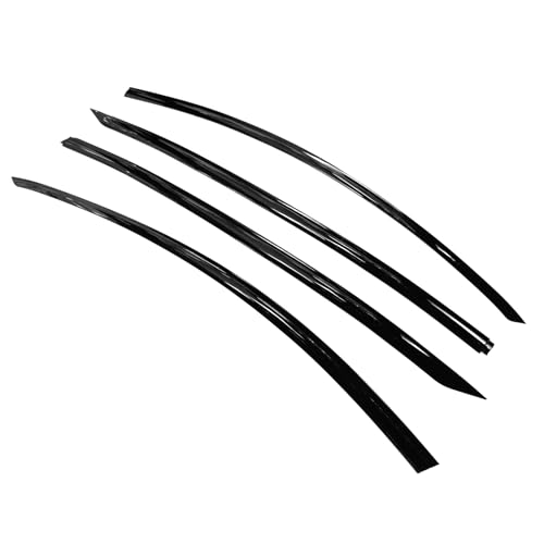 IKON MOTORSPORTS, Window Visors Compatible with 2020-2025 Tesla Model Y All Models, Tape-on Gloss Black ABS Shade Rain Sun Guards Wind Vent Air Deflector 4PCS, 2021 2022