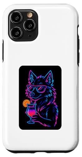 クールなオオカミのドリンクカクテル スマホケース iPhone 11 Pro 用