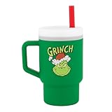 Infantino My 1st Tumbler, Silicone Sippy Cup with Straw & Handle, Spill-Resistant Baby Cup for On-the-Go, BPA-Free Transition Bottle, Grinch Green