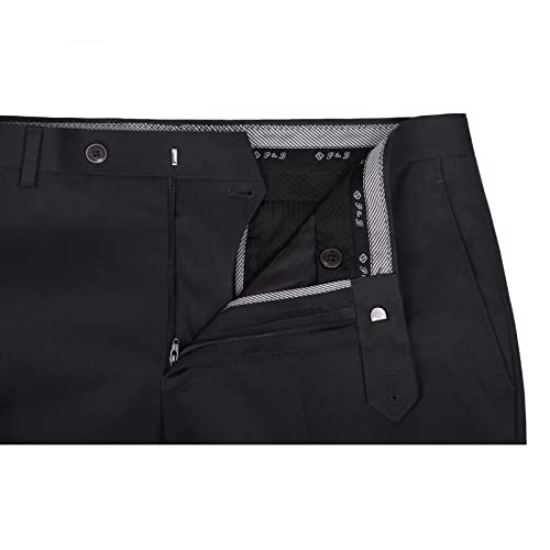 P&L Men's 2 Piece Suit Slim Fit Elegant 2-Button Blazer & Pants Set for Business Wedding Prom Dark Grey