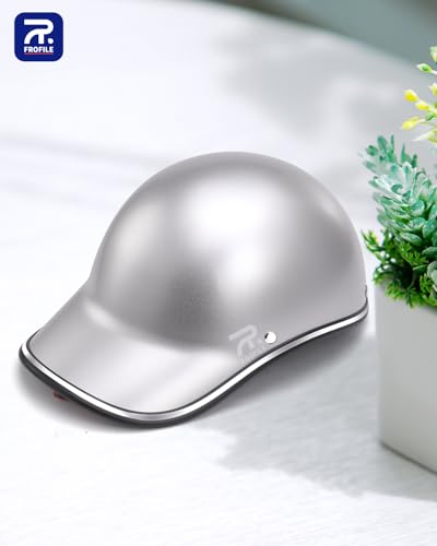 Image of Adult Baseball Cap Helmet - Urban Style for Golf, Low Profile Urban Commute PU Retro Leather Hat for Men & Women
