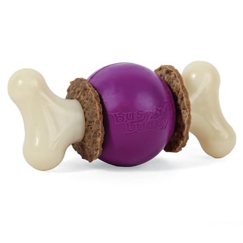 PetSafe Busy Buddy Bouncy Bone - 3-in-1 Adjustable Slow Feeder Toy with Refillable Treat Rings - Cleans Teeth & Gums, Cures Boredom & Slows Down Eating Habits - Small - for Dogs Under 10 lb