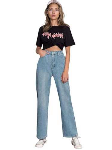 Image of KOTTY Women's High Waist Jeans | Wide Leg | Denim Jeans with Relaxed Fit & Casual Streetwear Style
