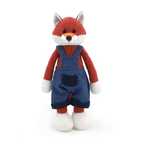 MR ViviCare 15" Adorable Fox Stuffed Animals with Blue Overalls for Kids and New Born Babies,Dressed Stuffed Fox Plush Toys for Boys and Girls,Great Gifts on Birthday,Christmas,Machine Washable