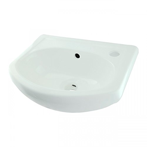 Renovators Supply Manufacturing Dell Wall Mount Bathroom Sink 16 1/8 In. White Ceramic Wall Hung Floating Vessel Sink With Overflow And Single Faucet Hole #TOP5