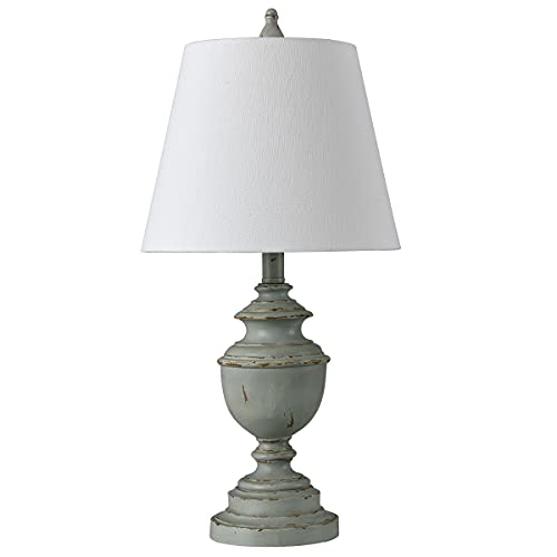 Collective Design L26017Kdsam Marion, Distressed Blue/Green, White Table Lamp #TOP30