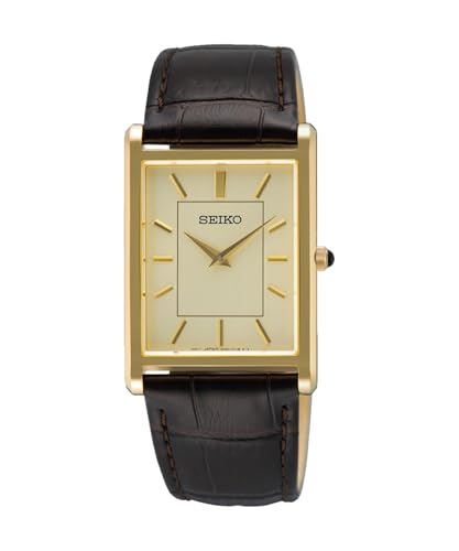 Seiko Orologio analogico da uomo con cinturino in pelle SWR106P1