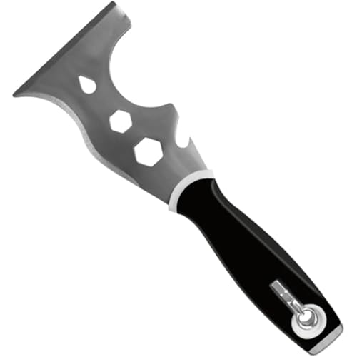 VKE Kit Couteaux à Enduire, Spatule Enduit Professionnel avec Manche Télescopique, Parfait Liss Inoxydable 25/40/60 cm(Uniquement le grattoir multifonction)