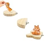 RABBITP 3 Pcs Natural Wooden Stand Platform for Hamster, Bird-DIY Small Animal Habitat Cage-Bird...