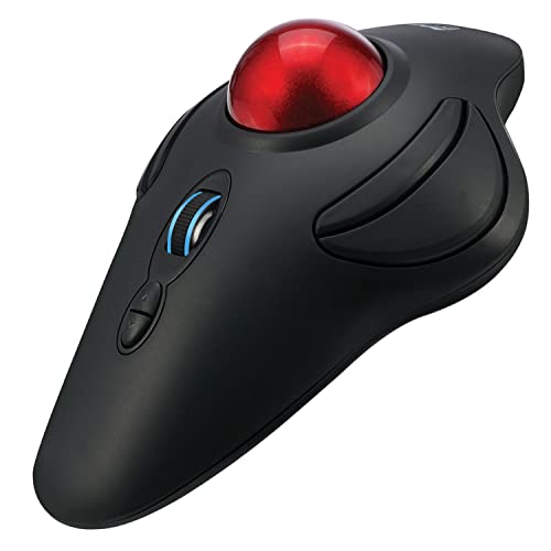 Adesso iMouse T40 - Ratón (Ambidextro, Trackball, RF Wireless, 4800 DPI, Black, Rojo)