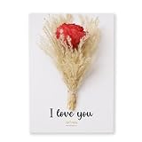 Oye Happy - Bouquet Greeting Card – “I Love You” | Handmade Floral Card with Dried Flowers | Romantic Keepsake Card for Valentine’s Day, Anniversary & Love Gifts