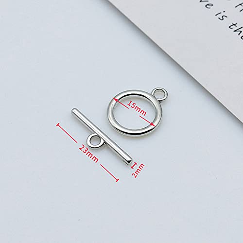40 Sets Of Toggle Clasps Alloy Round Closure Clip Circle Clasps T Bar Clasps Metal Ring Toggle Connectors For Diy Craft Necklace Bracelet Jewelry Making Accessories(Gold,Silver) #TOP2
