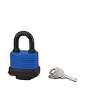 Lucchetto a lamelle, acciaio, da esterno, 40 mm, rivestito in PVC, 2 chiavi in ottone nichelato – THIRARD
