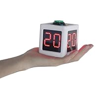 GANXIN Poker Shot Clock, Sekunden-Countdown-Timer für Poker/Casino/Schachturniere, 20/30 Sekunden und benutzerdefinierte Zeit, 4-seitiger Würfel-Timer (Klein, Weiß)