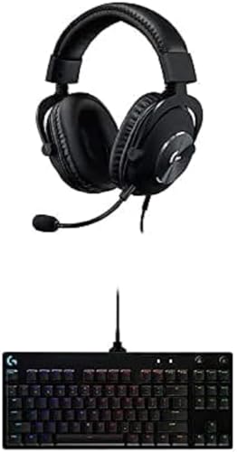 Logitech G PRO Mechanical Gaming Keyboard + G PRO X Wired Gaming Headset Bundle - Black