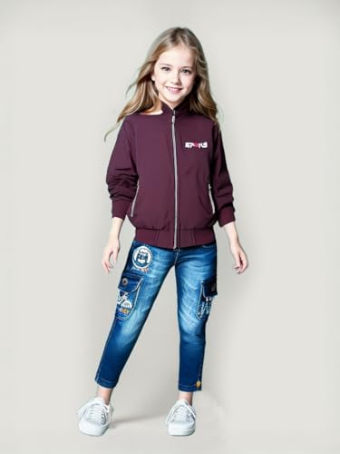 Image of HRKK Kids Windcheaters Solid Polyester Blend Jackets for Boys and Girls |