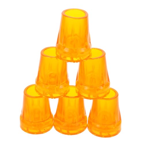 COLLBATH Elderly Walking Stick Foot Pad 6 Pack Non-Slip Walking Cane Tips Climbing Cane Foot Cover Crutch Tip Replacement Easy to Use