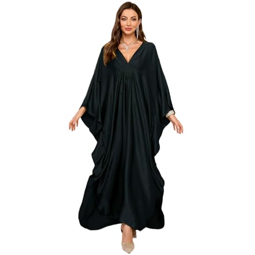 Kaftans Dresses for Women Solid Swimsuit Coverup 2025 Plus Size Beach Caftan Loungewear Mumu for House Mrs Ropper