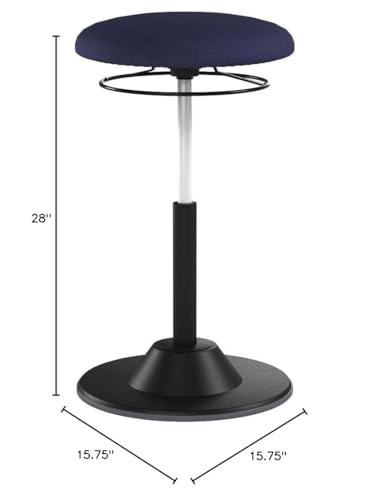 Image of Seville Classics Modern Ergonomic Pneumatic Height Adjustable 360-Degree Swivel Stool Chair, for Drafting, Office, Home, Garage, Work Desk, Blue, airLIFT Sit Stand Balance and Wobble