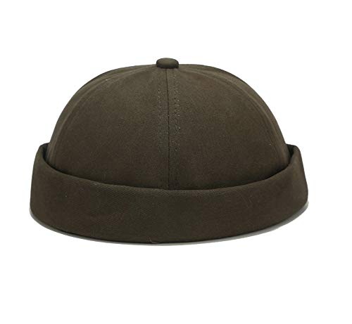 Zegoo Unisex Visor-Less Cap Cotton Denim Brimless Docker Cap Rolled Cuff Harbour Hat Summer Baseball Cap #TOP20