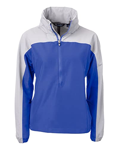 Cutter & Buck Womens Charter Eco Recycled Anorak Jacket Windbreaker, Tour Blue/Polished, Large US